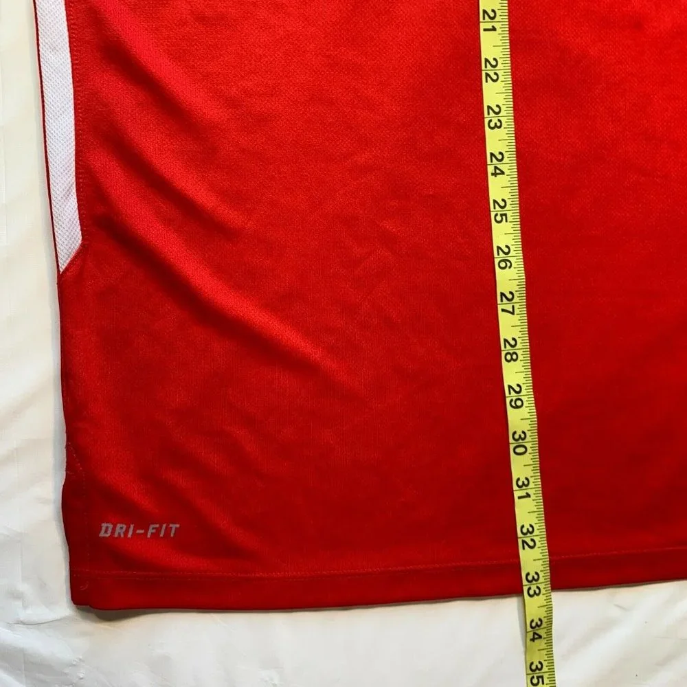 Nike Dri-Fit Polo Shirt Mens XL Golf‎ Short Sleeve Athletic Swoosh Active Red